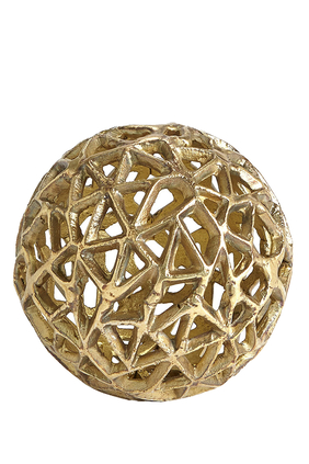 Small Antique Brass Jali Ball